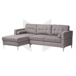Ghế Sofa Gia Đình Góc Chữ L Bọc Vải Tựa Chần Ô Kèm Gối Ống MHSF174