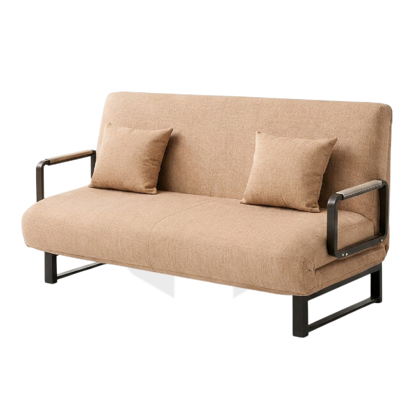 Ghế Sofa Giường Bọc Vải Khung Sắt Tay Vịn Kèm Gối MHSF183
