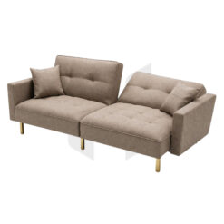 Ghế Sofa Giường Bọc Vải Tựa Gập Chần Nút Chân Kim Loại MHSF100