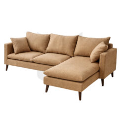 Ghế Sofa Góc Bọc Vải Chữ L Kèm Gối Tựa Chân Gỗ MHSF179