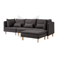 Ghế Sofa Góc Module Bọc Vải Kèm Gối Tựa Chân Gỗ MHSF159