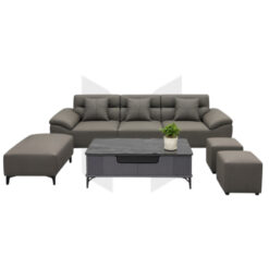Sofa Băng 4 Chỗ Bọc Da Kèm 3 Đôn Rời MHBSF008