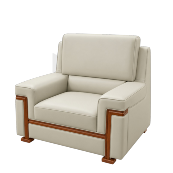 Sofa Đơn Tân Cổ Điển Khung Gỗ Bọc Da MHSF206