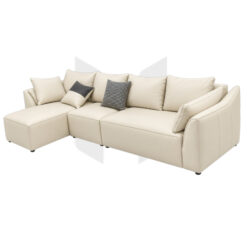 Sofa Góc Chữ L Bọc Da Dáng Khối Êm Ái Tựa Gối Rời MHSF139