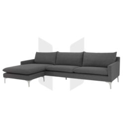 Sofa Góc Chữ L Chân Inox Nệm Bọc Vải MHSF176