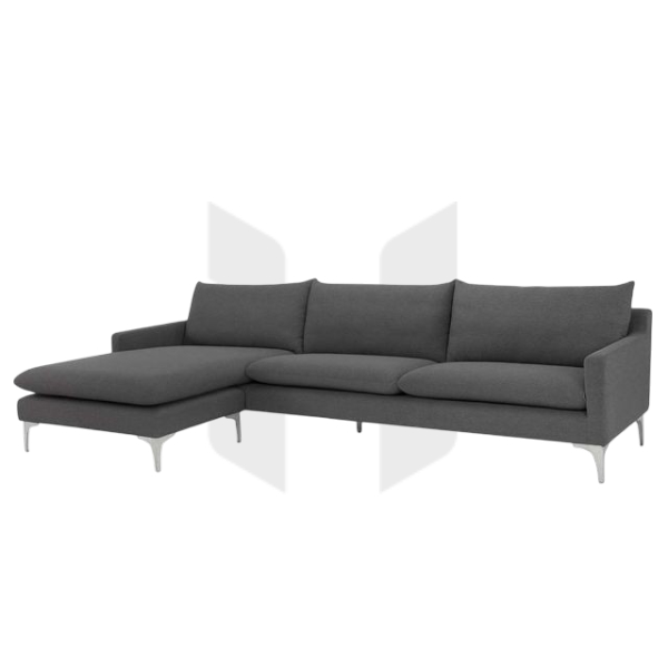 Sofa Góc Chữ L Chân Inox Nệm Bọc Vải MHSF176